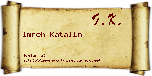 Imreh Katalin névjegykártya